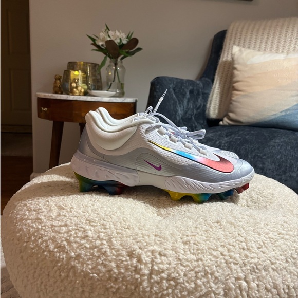 Nike Alpha Huarache Elite 4 Low MCS Baseball Cleats Mens 12 White FQ7724-106 - Picture 2 of 10